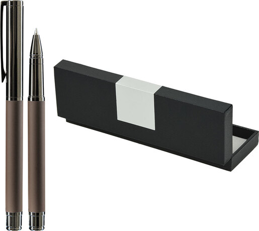 Set pisaći Wellington Stamford roler smeđi u poklon kutiji