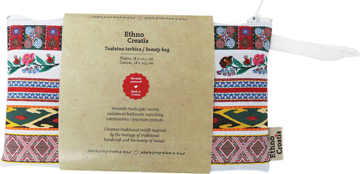 Toaletna torbica crna Ethno Croatia