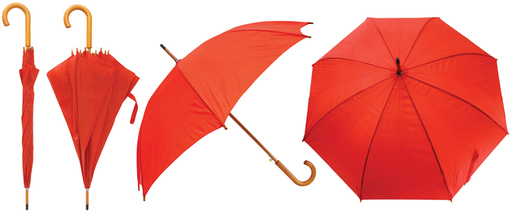 Kišobran Zeus drvena drška crveni