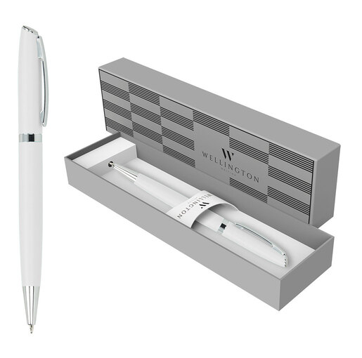 Set pisaći Toledo  kemijska olovka bijeli u poklon kutiji