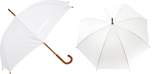 Kišobran Zeus drvena drška bijeli