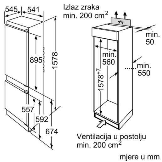 Bosch hladnjak KIV28V20FF