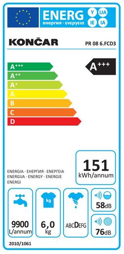 Končar perilica rublja PR 08 6.FCD3