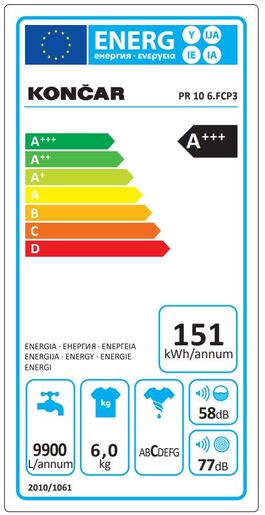 Končar perilica rublja PR 10 6.FCP3