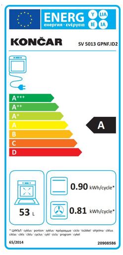 Končar štednjak SV 5013 GPNF.ID2
