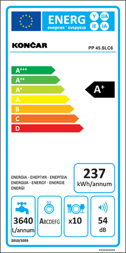 Končar perilica posuđa PP 45.SLC6