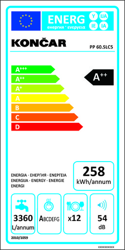Končar perilica posuđa PP 60.SLC5