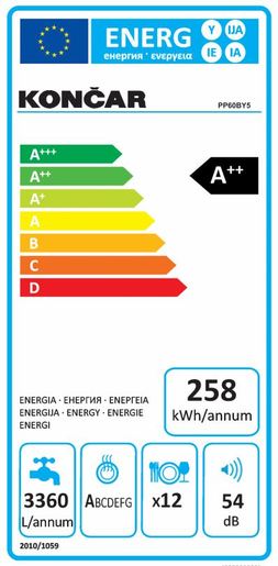 Končar perilica posuđa PP60BY5