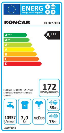 Končar perilica rublja PR 08 7.FCD3
