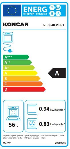 Končar štednjak ST 6040 V.CR1