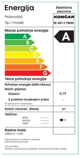 Končar štednjak SE 6013 P.BHO