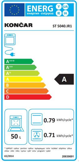 Končar štednjak ST 5040 IR1