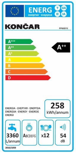Končar perilica posuđa PP60SY5