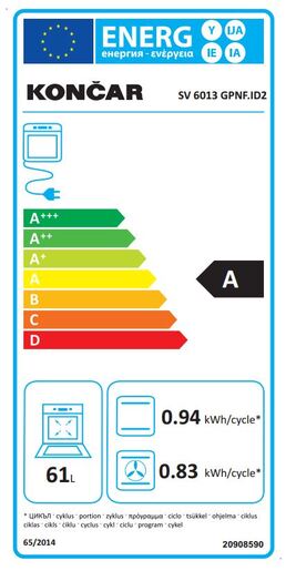 Končar štednjak SV 6013 GPNF.ID2