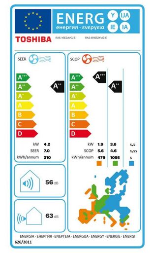 Toshiba inverter klima Seiya RAS-B16E2KVG-E/RAS-16E2AVG-E 4.2 kW