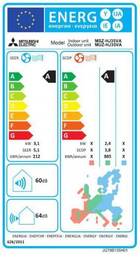 Mitsubishi Electric klima uređaj MUZ-HJ35VA/MSZ-HJ35VA 3,15kW
