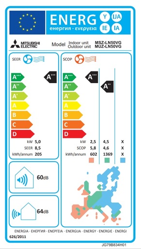 Mitsubishi Electric klima uređaj Kirigamine Style MSZ-LN50VG(B)/MUZ-LN50VG