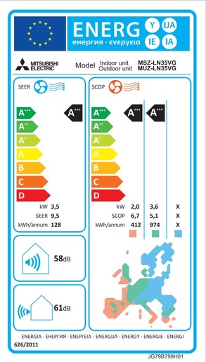 Mitsubishi Electric klima uređaj Kirigamine Style MSZ-LN35VG(W)/MUZ-LN35VG