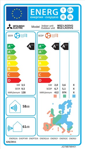 Mitsubishi Electric klima uređaj Kirigamine Style MSZ-LN35VG(B)/MUZ-LN35VG