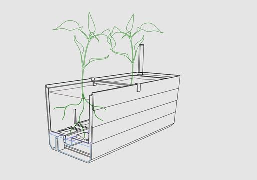 PLASTIA Berberis 60 posuda za cvijeće sa spremnikom za vodu