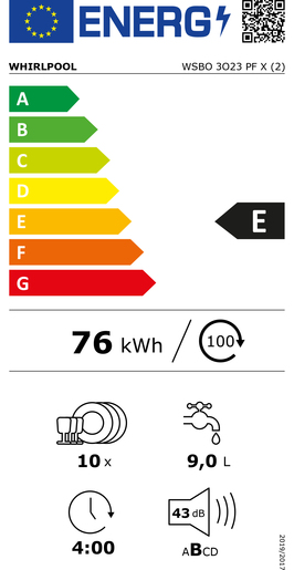 Whirlpool perilica posuđa WSBO 3O23 PF X