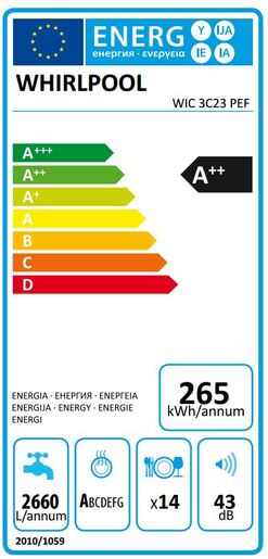 Whirlpool perilica posuđa WIC 3C23 PEF