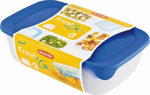 CURVER set posuda za spremanje hrane - FRESH&GO, 3 dijela (2L + 1L + 0.5L)