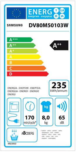 Samsung sušilica rublja DV80M50103W