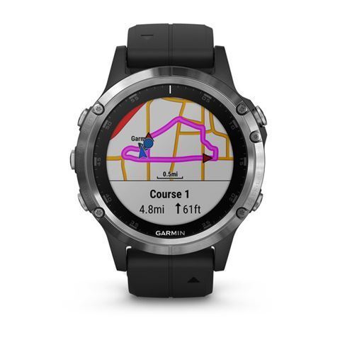 Garmin fenix 5 Plus, srebrni okvir s crnim remenom, pametni sat