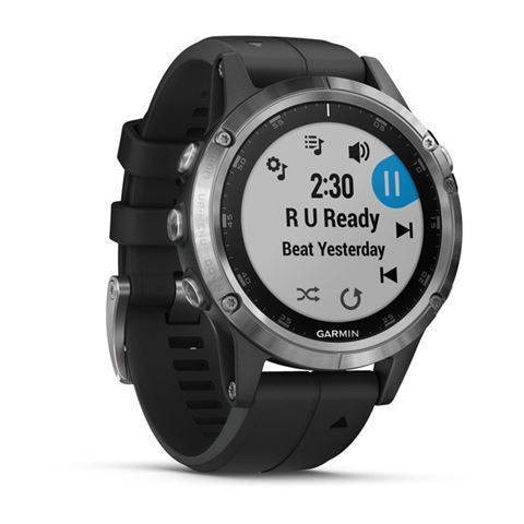 Garmin fenix 5 Plus, srebrni okvir s crnim remenom, pametni sat