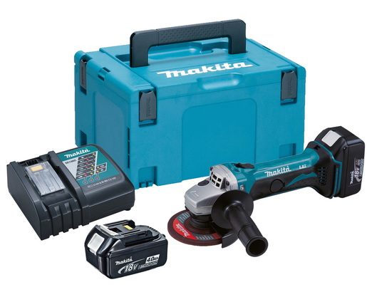 MAKITA akumulatorska kutna brusilica DGA452RFJ (18V/3,0Ah, Li-ion) 2 baterije, punjač, kofer