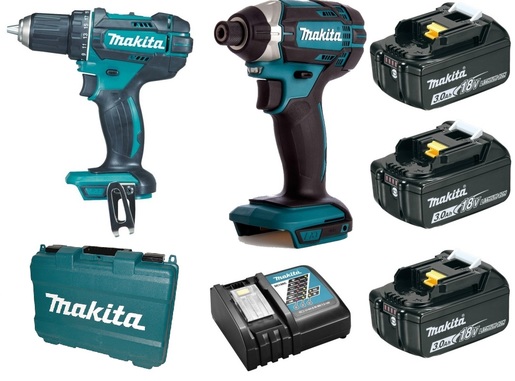 MAKITA akumulatorski set DLX2127X1 (DDF482,DTD152,DC18RC,BL1830x3)