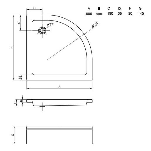 VOXORT ROYAL NEW 90/90 tuš kada