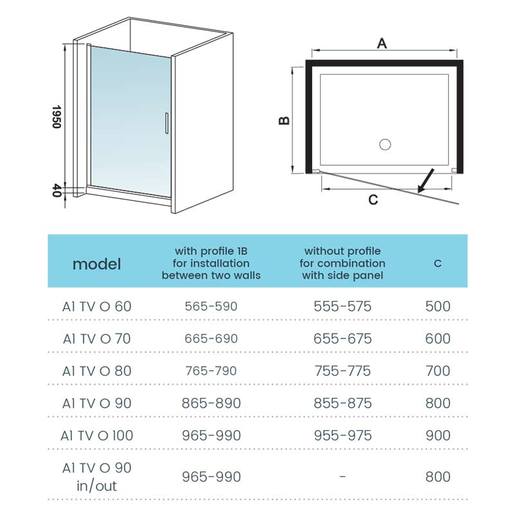 VOXORT PRO A1-LINE 70 tuš vrata