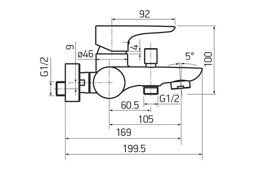VOXORT DOLPHIN miješalica za kadu 72100