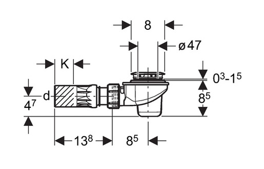 GEBERIT sifon za tuš kadu Φ50 (150.681.211)