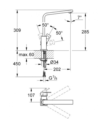 GROHE EUROCUBE 31255000 miješalica za sudoper