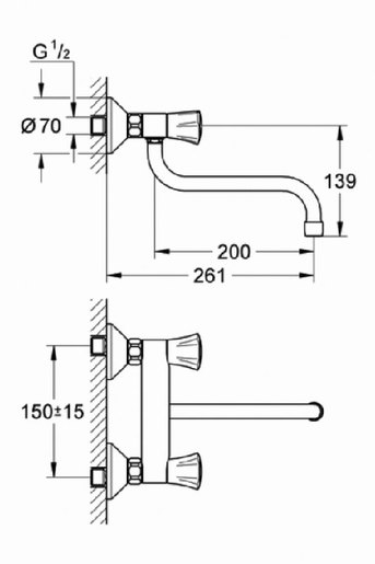 GROHE COSTA 31187001 zidna miješalica za sudoper