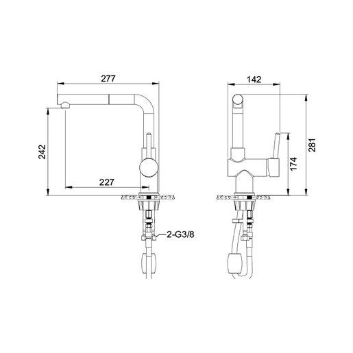 VOXORT VILA izvlačna miješalica s tušem za sudoper