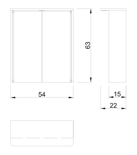 BASIC-C EMA 54 kupaonski ormarić s ogledalom i LED rasvjetom