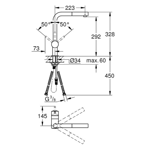 GROHE MINTA 32168 izvlačna miješalica s tušem za sudoper