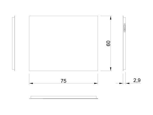 CONCEPTO SIMPLE 75 kupaonsko ogledalo na ploči (75x60 cm) sa prekidačem i utičnicom.