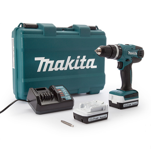 MAKITA akumulatorska udarna bušilica HP347DWE (14,4V,1.3Ah,Li-ion), 2 baterije, kofer, punjač