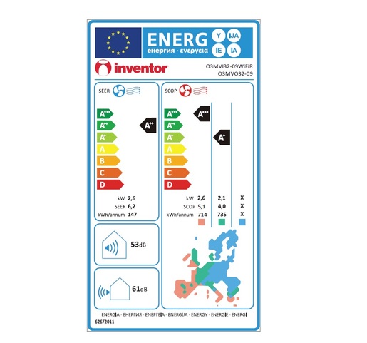 Inventor Omnia ECO klima uređaj 09WiFiR 2,6 kW