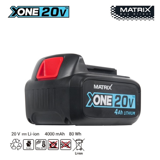 MATRIX akumulator 20V, 4.0Ah X-ONE-B4