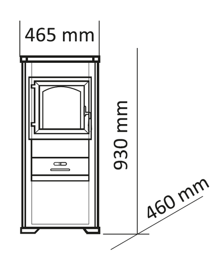 Terma kamin Libor 8-9kW, crni_oštećen_TPNJ