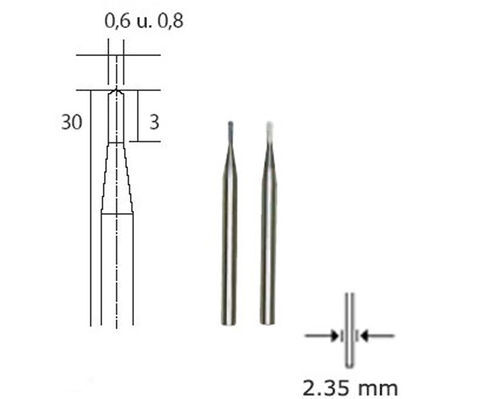 PROXXON MICROMOT volfram-karbid svrdla za glodanje (šiljasto svrdlo) za čelik, staklo i printane ploče NO 28321