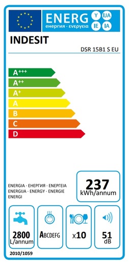 Indesit perilica posuđa DSR 15B1 S