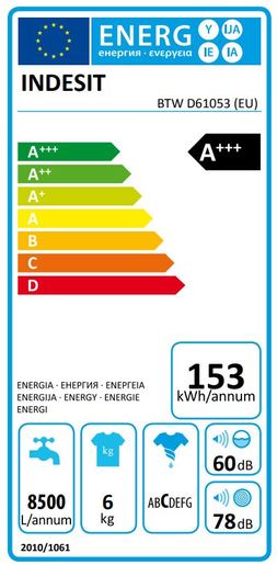 Indesit perilica rublja BTW D61053 (EU)