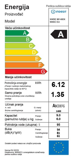 Indesit perilica sušilica rublja XWDE 961480X WKKC EU